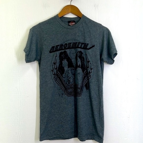 Harley Davidson - Aerosmith Band Graphic Gray Limited Edition Short Sleeve T SM - Picture 6 of 10
